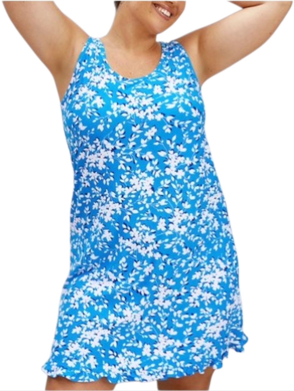 Draper James NWT Ruffled Nightgown Size XXL/XXXL Blue Floral